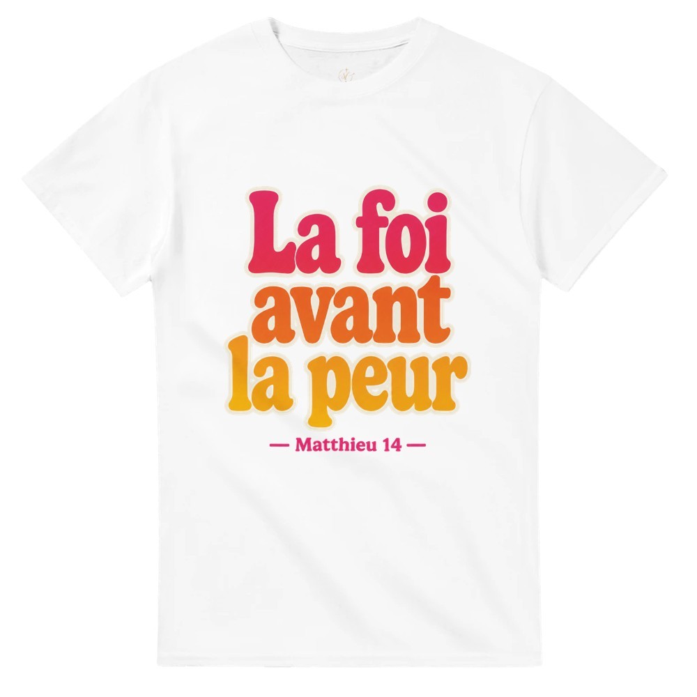 « La foi avant la peur » — T-shirt unisexe, coton épais | Collection Matthieu 14